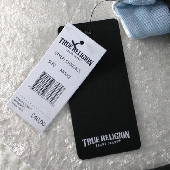 True Religion Kids 2PC Polo Shirt & Pants Set NWT Size M 5/6 Baby Blue Black - Picture 7 of 7